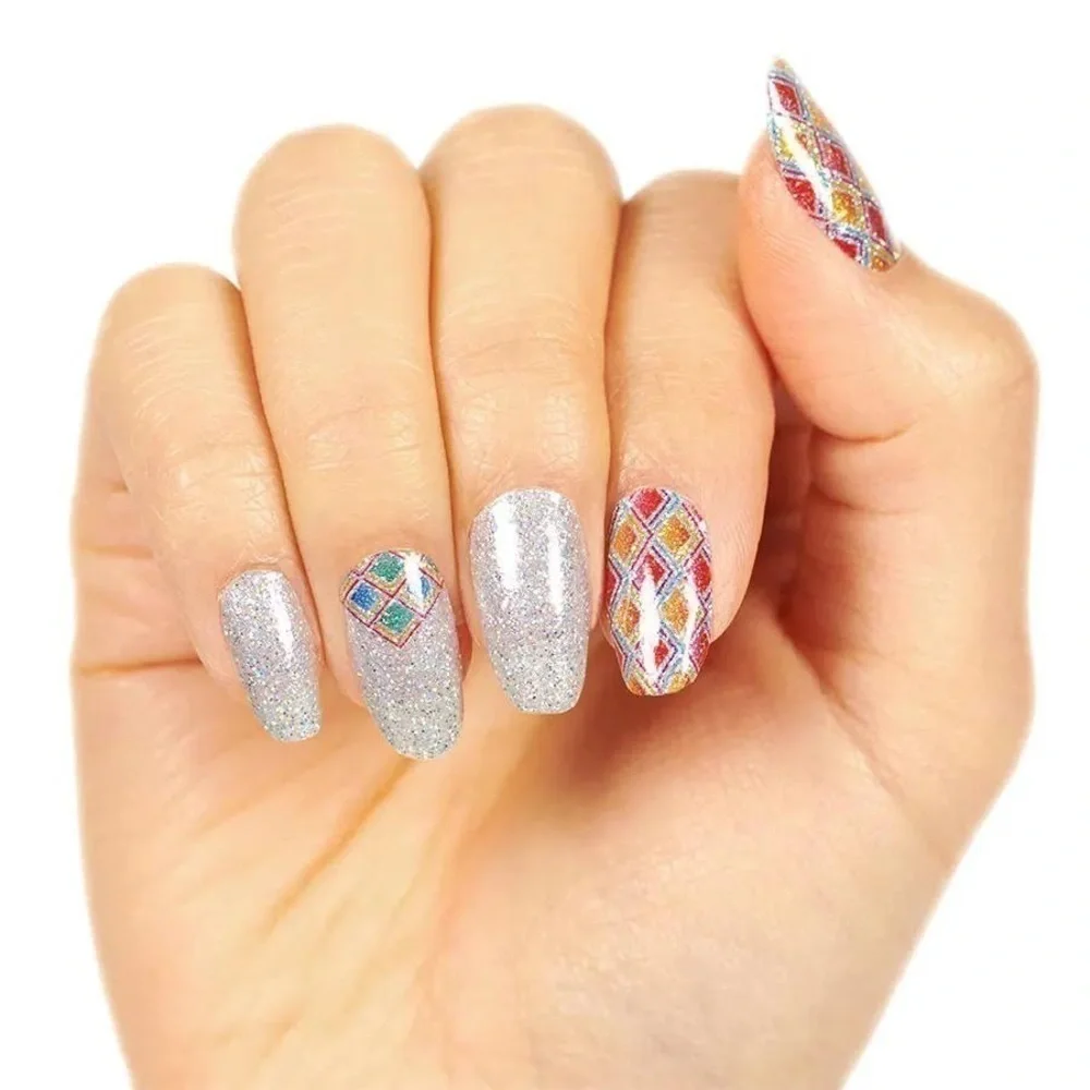 Color Street Pinball Queen Arcade Silver & Holographic Glitter Nail Strips
